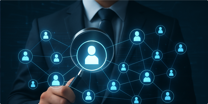 人材データをもとにマッチングするイメージ