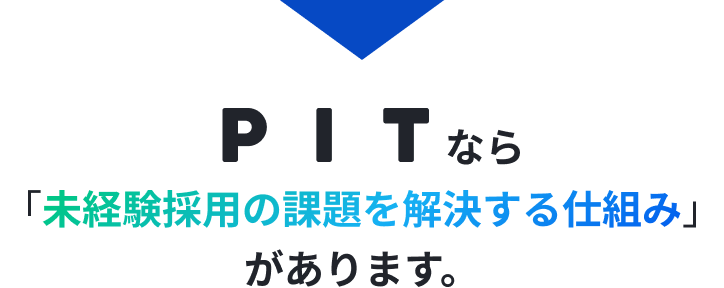 PITなら「未経験採用の課題を解決する仕組み」があります。