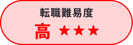 転職難易度「高」を示す赤色のバッジ画像。