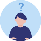 疑問を抱える人物のイラスト（プログラミング未経験の不安をイメージ）