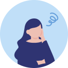 不安そうに悩む人物のイラスト（企業選びへの不安を表現）